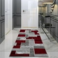 thumbnail image 1 of LBaiet Verena Red Grey Graphic Geometric Color Block Mid-Century Modern Indoor 2 x 6 Area Rug, 1 of 6