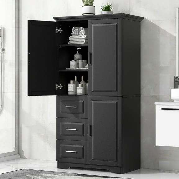 ChromaCore Tall Wide Storage Cabinet with 3 Doors & 3 Drawers and Adjustable Shelves for Home,Office,Assembly Required