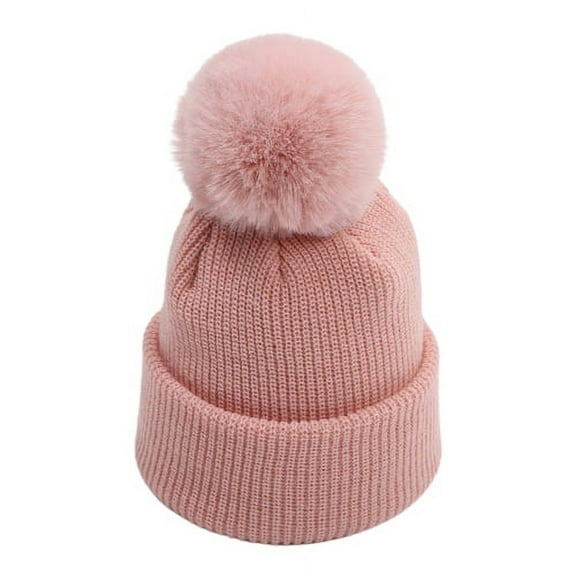 Coerni 2-14 Years Kids Hat Fall Winter Hats Cotton Lined Soft Warm Boys Girls Cold Weather Beanie With Big Yarn for Daily Wear Winter Hats Big Boys