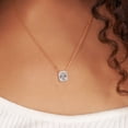 thumbnail image 2 of Diamond Pendant Necklace For Women | 0.75 Carat IGI Certified Emerald Shape Lab Grown Diamond | Flaire Halo Lab Diamond Pendant Necklace 18K Rose Gold | FG-VS1-VS2 Quality Friendly Diamonds, 2 of 6