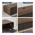 thumbnail image 4 of POVISON 94" Fully-Assembled Minimalist Floating TV Stand,Modern Wall-Mounted Entertainment Center with 4 Drawers TV Console for TVs up to 80",Walnut & Black, 4 of 9