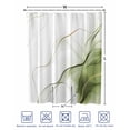 thumbnail image 4 of Split Shower Curtain for Transfer Bench, Marble Sage Green Fabric Shower Curtains for Bathroom, Gold White Modern Gradient Ocean Wavy Tub Sliding Transfer Bench Waterproof Bath Curtains 72"x72", 4 of 9