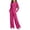 Hot Pink, variant on OGLCCG Girls 2 Piece Outfit Set, Ruched Long‑Sleeve Crop Top and Elastic Waist Wide Leg Pants Casual Tracksuit for Girls(Pink,7-8 Years)