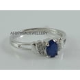 thumbnail image 2 of AFGEMSNJEWELLERY 925 Sterling Silver Blue Sapphire Ring, Oval Cut Sapphire Jewelry, Valentine Gift, Handmade Silver Ring Black Vermeil 10.5, 2 of 5