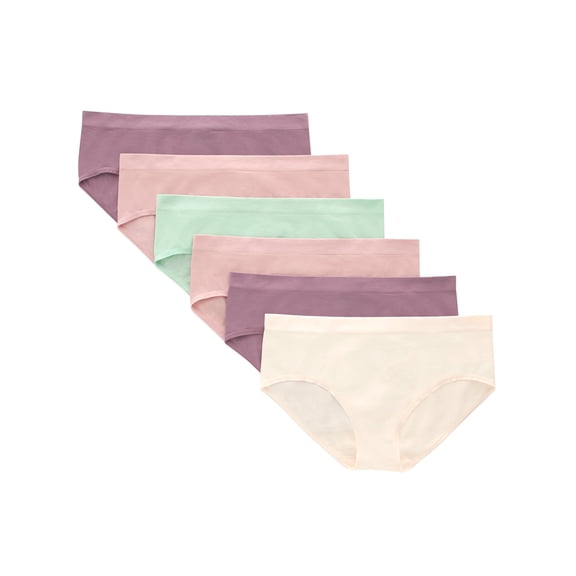 Hanes Seamless Comfort Girls' Hipster Underwear, Fashion Assorted, 6-Pack M