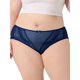 thumbnail image 1 of INSPIRAR CHIC Ropa interior de mujer de talla grande con encaje transparente y cintura alta, color sólido, elástico, talla M azul, 1 of 7