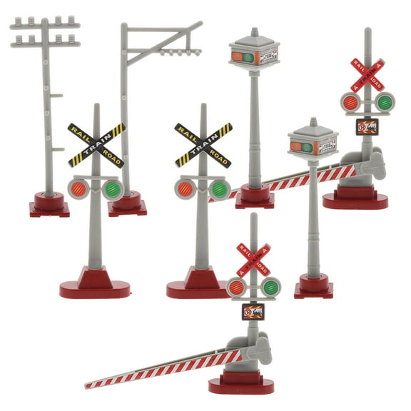 LOLIPPYY 8Pcs Realistic Model Train Traffic Signal Lights Micro Scale for DIY Railroad Layout
