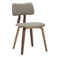 thumbnail image 3 of LeisureMod 5-Piece Dining Set Round Dining Table in Walnut and 4 Leather Dining Chairs for Modern Home, Kitchen Fynix Collection, 3 of 19