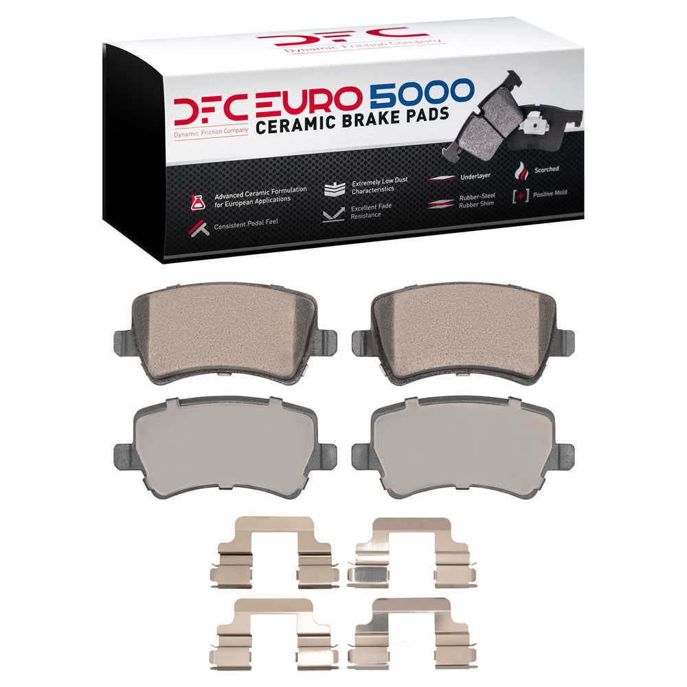 Dynamic Friction Company 1600-1307-02 DFC EURO 5000 Ceramic Brake Pads and Hardware Kit