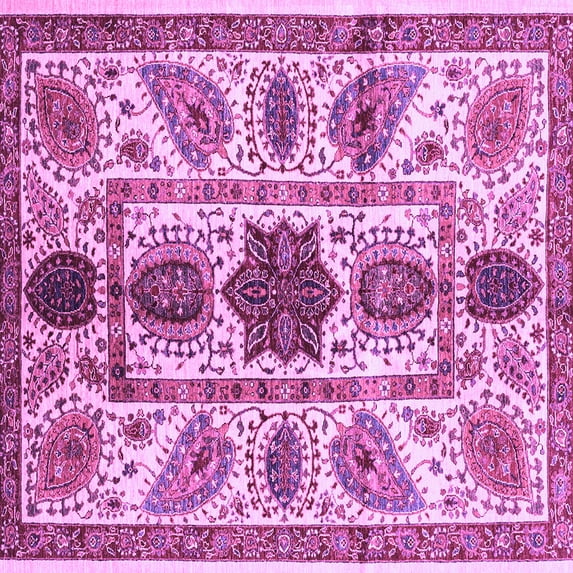 Ahgly Company Indoor Square Abstract Purple Modern Area Rugs, 6' Square