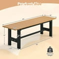 thumbnail image 4 of Costway 2PCS Outdoor HDPE Bench with Metal Frame 47'' x 14'' x 16'' for Yard Garden Brown, 4 of 8