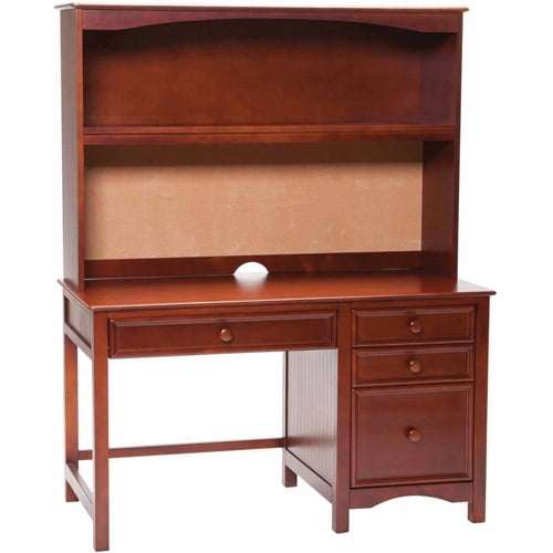 Bolton Furniture Wakefield Pedestal Desk with Hutch Set, Cherry