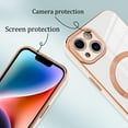 thumbnail image 3 of Designed for iPhone 14 Plus Case for Women & Girls [Compatible with MagSafe] Luxury Plating Gold Bumper Phone Cover Full Camera Protection Cover for iPhone 14 Plus 6.7 Inch-White, 3 of 6