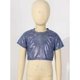 thumbnail image 3 of CHICTRY Kids Girls Metallic Sequins Jazz Dance T-Shirt Hip-Hop Dance Tops, 3 of 7