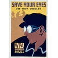 thumbnail image 2 of WPA 13x18 Gold Ornate Wood Framed with Double Matting Museum Art Print Titled - Save your eyes - use your goggles, 2 of 4