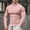 Pink, variant on Male Spring And Summer High Necke Tops With Solid Color Long Sleeve Casual Elastic Slim Fit T Shirts Plain T Shirts for Men Black XL