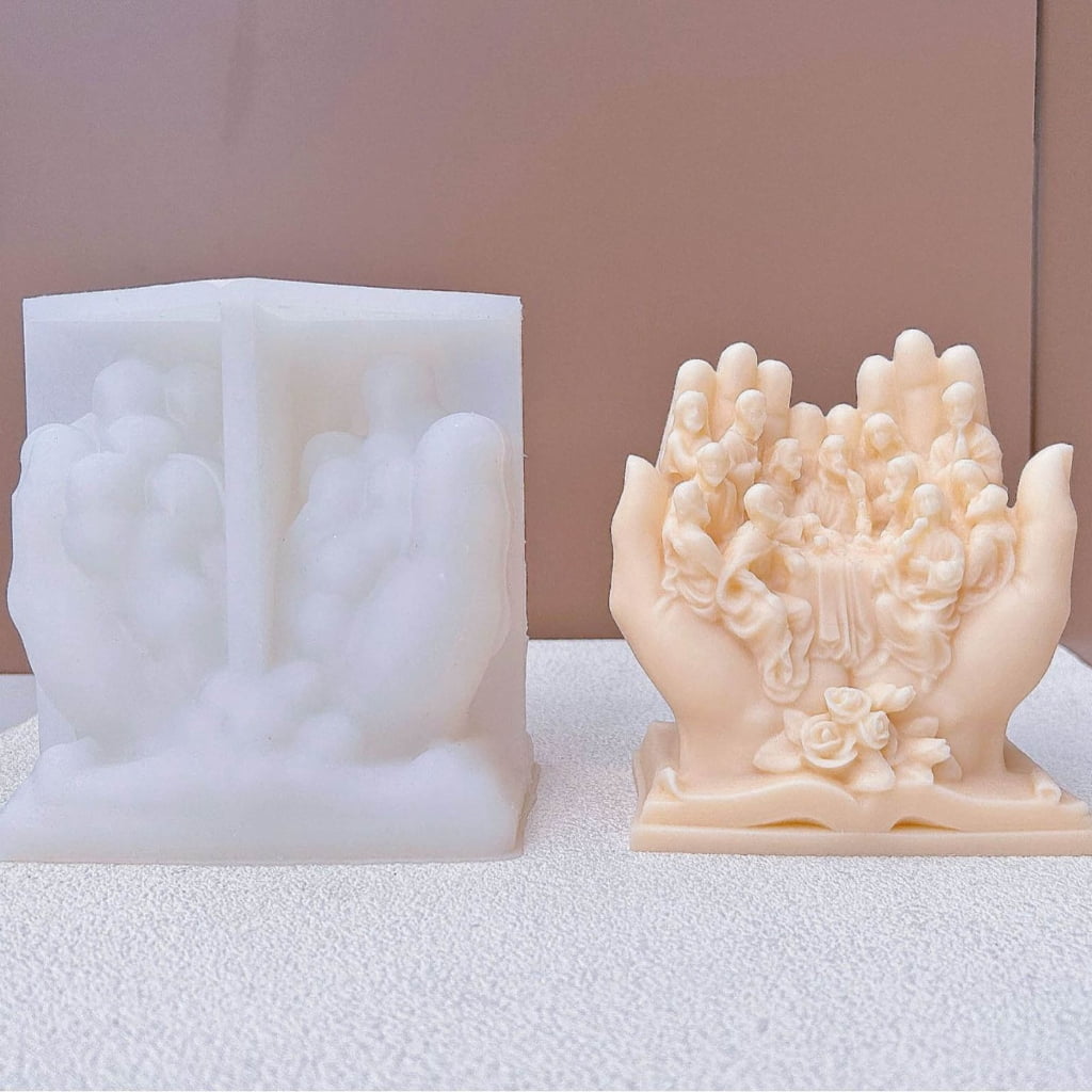 Oasiva Religious Statue Candle Mold for Making Candle Christmas Decor Gypsum Ornaments