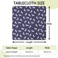 thumbnail image 2 of Dark Blue Cartoon Unicorn Heart Pattern Square Fitted Tablecloth with Elastic Edge,Square Table Cover,Washable Elastic Table Cover for Home Kitchen Party Decor 36"x36", 2 of 6