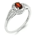 thumbnail image 2 of 925 Sterling Silver Rhodium-Plated Garnet and Diamond Ring, 2 of 2