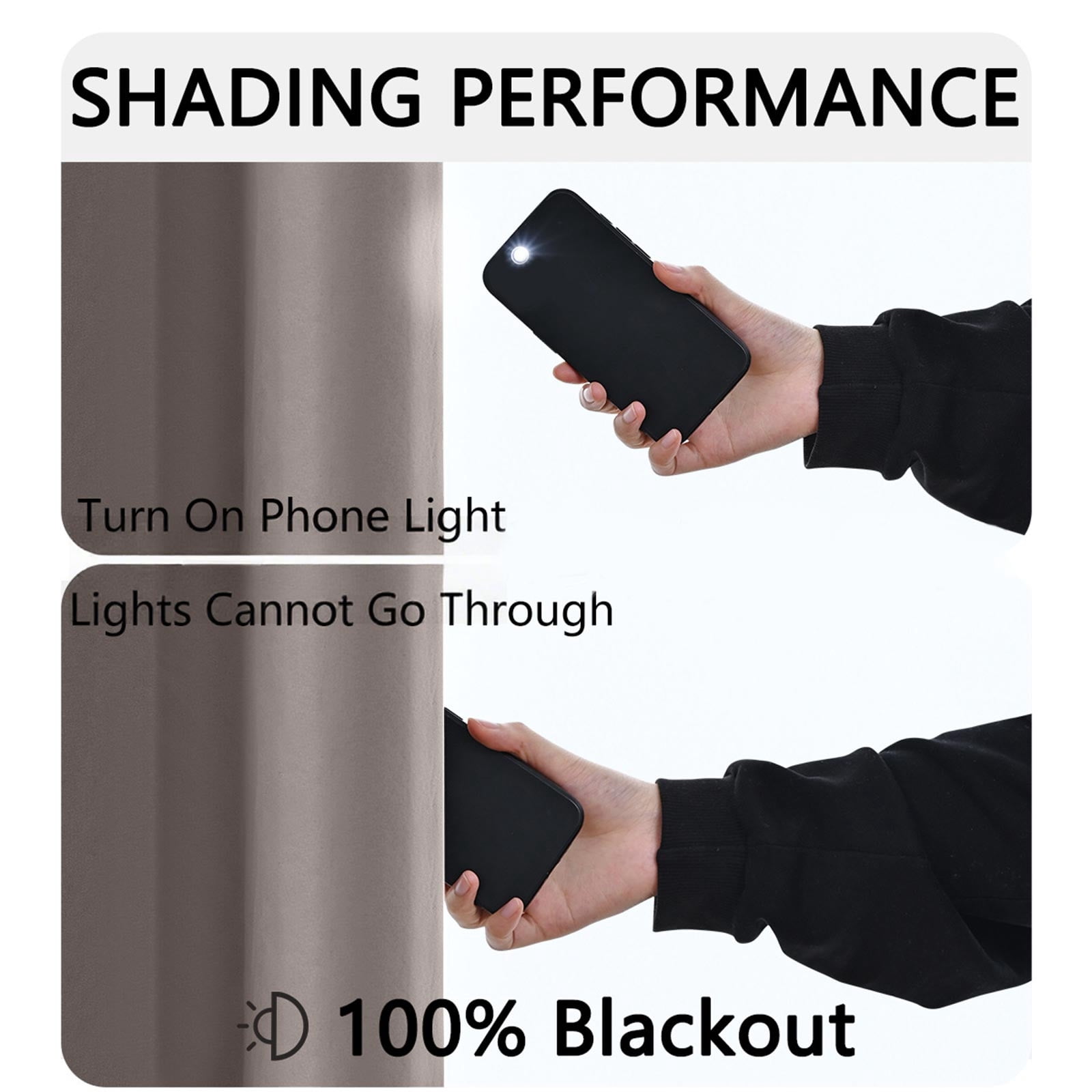 Fmbmuo Perforated Style Black Out Curtains Thermal Insulation Beige Blackout Decorations， Tab Machine Washable 1 pcs Minimalist Window Curtains， Bedroom/Living Room,79 Inch