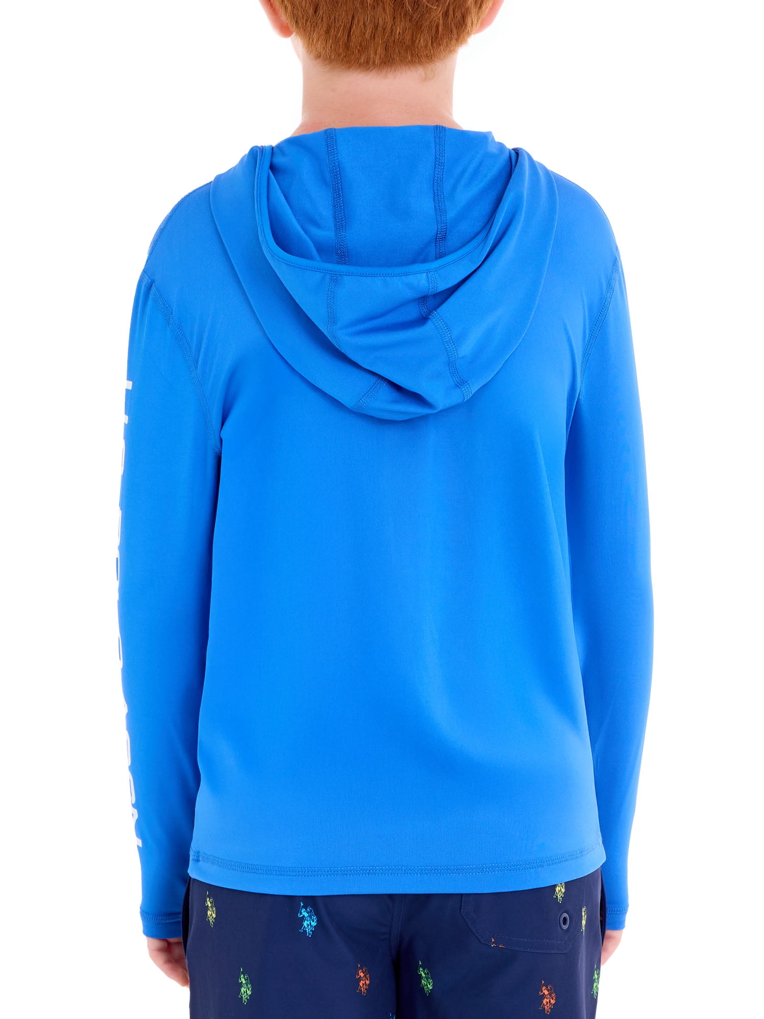 U.S. Polo Assn. Boys Long Sleeve Hooded Zip-Up Rashguard, Sizes 4-18