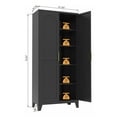 thumbnail image 4 of Tcbosik Modern Storage Cabinet with 2 Doors, 71"H Cupboard with Adjustable Shelves, Sideboard Buffet Cabinet for Kitchen, Dining Room, Living Room, Black, 4 of 10