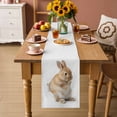 thumbnail image 3 of Table Runner - 70 Inch Long, Funny Bunny Kitchen Dining Table Runner Dresser Scarves, Cute Art Fun Lovely Animals on Toilets Farmhouse Decor for Coffee Tables Wedding Party Banquet, 3 of 8