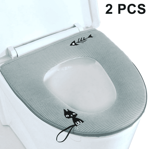 2pcs Toilet Seat Cover With Zipper Washable Standard Lid Handle Soft Thicken Warm Pad Cushion For Bathroom Com - Toilet Seat Lid Cover Sizes 2pcs Toilet Seat Cover With Zipper Washable Standard Lid Handle Soft Thicken Warm Pad Cushion For Bathroom Com - Toilet Seat Lid Cover Sizes