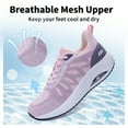 thumbnail image 3 of Womens Walking Shoes with Arch Support Orthotic Sneakers for Plantar Fasciitis Heel and Foot Pain Relief Tennis PinkPurple Size 6.5, 3 of 7