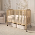 thumbnail image 4 of Dream On Me Folding Full Size Convenience Crib in Natural, Comes With Heavy Duty Locking Wheels, 4 of 9
