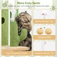thumbnail image 5 of Cactus Cat Tree Tower for Indoor Cats, 50-inch Adult Cat Tree House for Large Adult Cats with Steps, Scratching Post, 2 Cat Caves, Dangling Toys, FC50, Green, 5 of 14