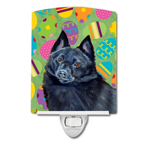 Caroline's Treasures LH9429CNL Schipperke Easter Eggtravaganza Ceramic Night Light, 6x4x3", multicolor