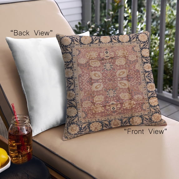 Ahgly Company Outdoor Square Mid-Century Modern Throw Pillow, 18 inch by 18 inch