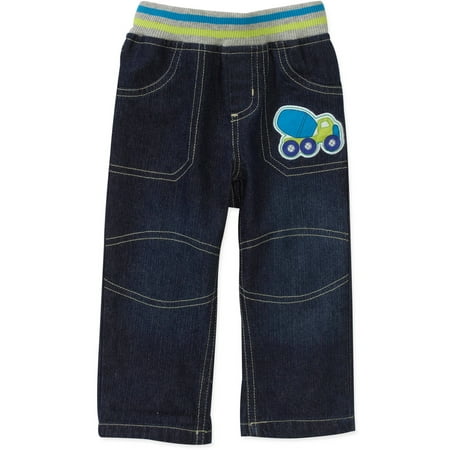 Baby Boys' Rib Waist Roll Up Denim Pant
