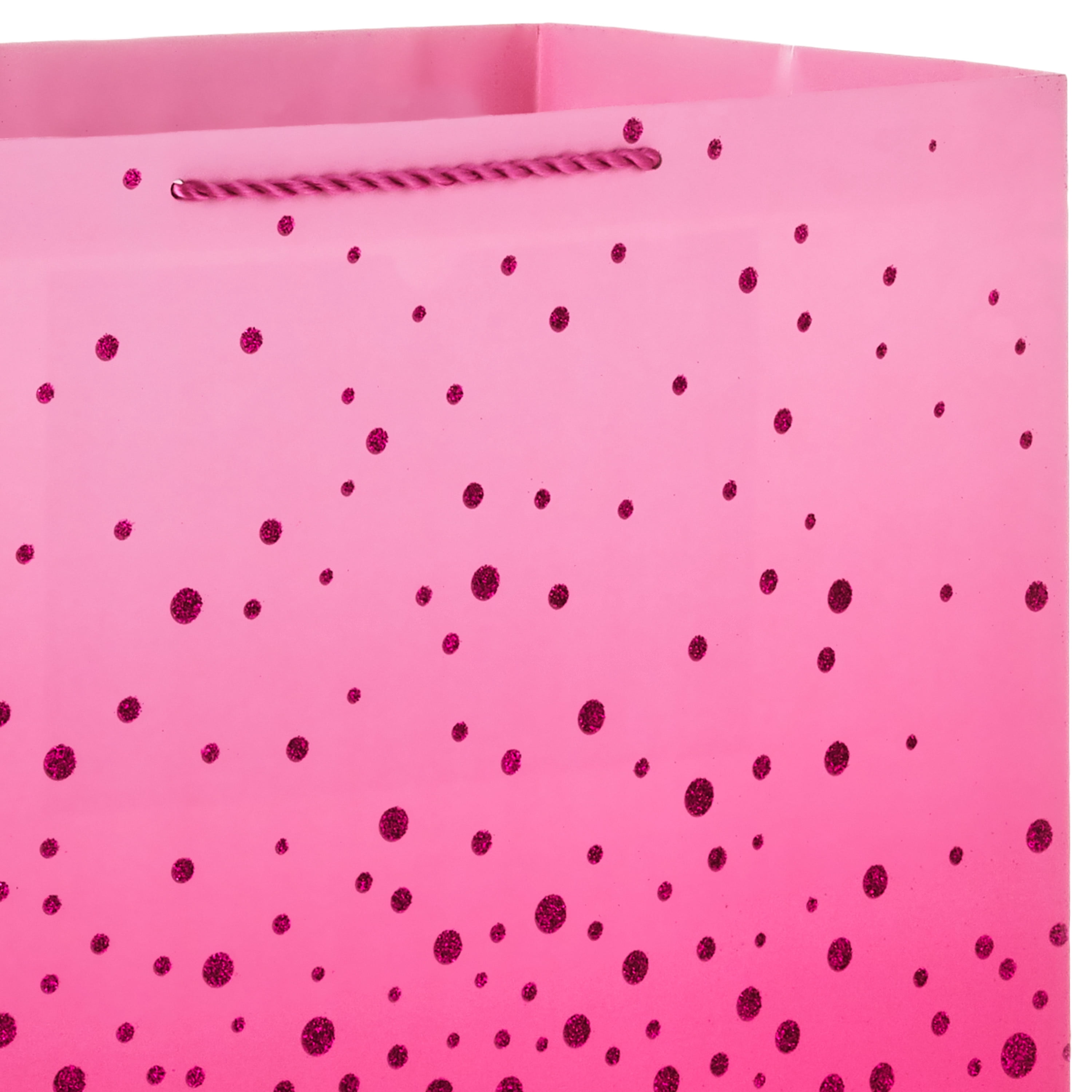 Hallmark 20" Extra Large Gift Bag with Handles (Pink Glitter) for Birthdays, Bridal Showers