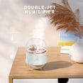 thumbnail image 5 of Humidificador portátil mini de 400 ml con doble chorro ajustable, ideal para dormitorio, oficina, estudio y hogar, color blanco., 5 of 5