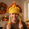 thumbnail image 4 of Voska Thanksgiving Turkey Knitted Hats Adult Turkey Cap for Women Men Thanksgiving Night Event Dress-up Cosplay Costume Accessories B One Size, 4 of 5