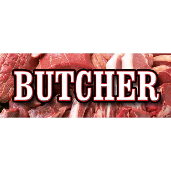 48" BUTCHER DECAL sticker shop meat quality usda beef pork poultry