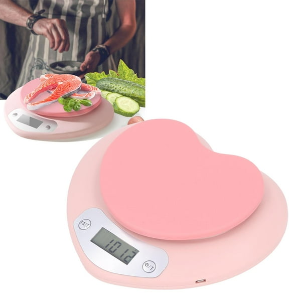 Báscula de Cocina Recargable ANGGREK 3 Unidades Precisión 1g Forma de Corazón 5kg