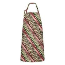 Red and Green Christmas Striped Apron-Garden Aprons for Women with Pockets-Cotton Linen Waterproof Kitchen Cooking Gardening Aprons Adjustable for Kitchen,Cooking,BBQ and Salon 32"x27"
