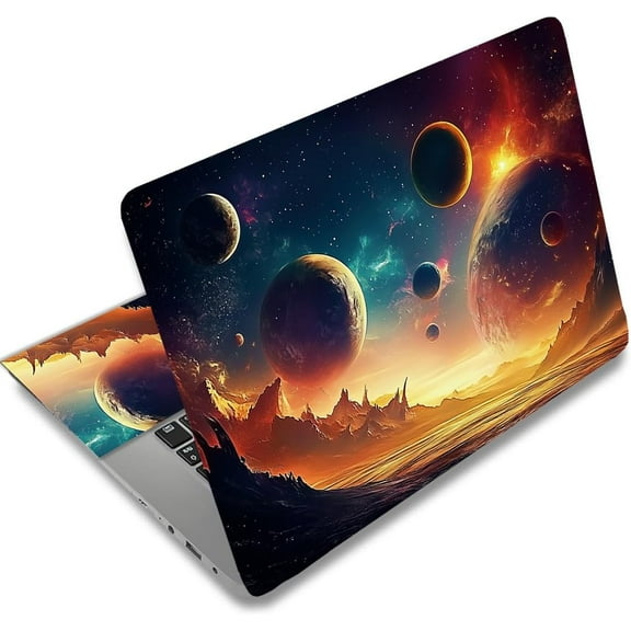 Cosmic Planets Laptop Skin Decal Universe Universal Laptops Skin Sticker Notebook Protector 12 13 13.3 14 15 15.4 15.6 Inches Vinyl Cover Removable Waterproof Personalized Art Decal