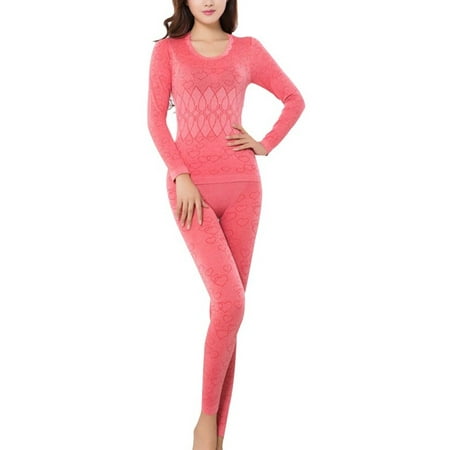 EFINNY Wome's Long Sleeve Thermal Underwear Tops+Pants