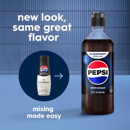 NEW SODASTREAM PEPSI ZERO SUGAR DRINK MIX, 14.9OZ
