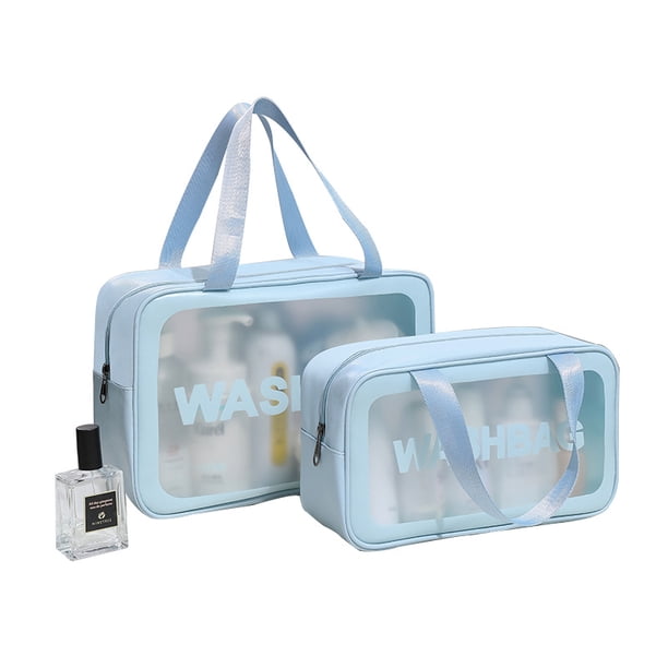 Bolsa de cosméticos y bolsa de viaje de 2 piezas, bolsa de aseo de joyería, gran capacidad, resistente al agua