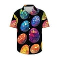 thumbnail image 3 of Blusas y camisas de manga corta con cuello en V Camisa estampada de Pascua para hombre Camisa abotonada Top de poliéster para hombre, 3 of 4