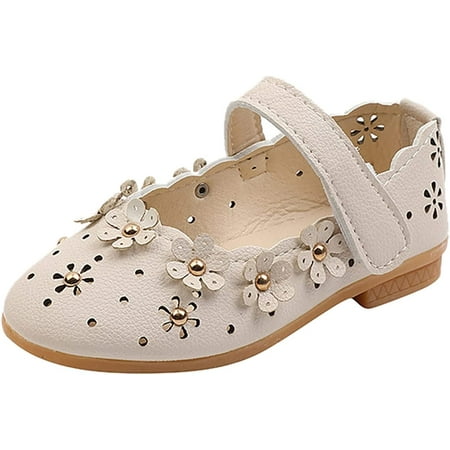 

Girls Floral Sandals Soft Sole Leather Sandals Mesh Hook Loop Wedge Shoes Breathable for Toddler/Little Kid/Big Kid