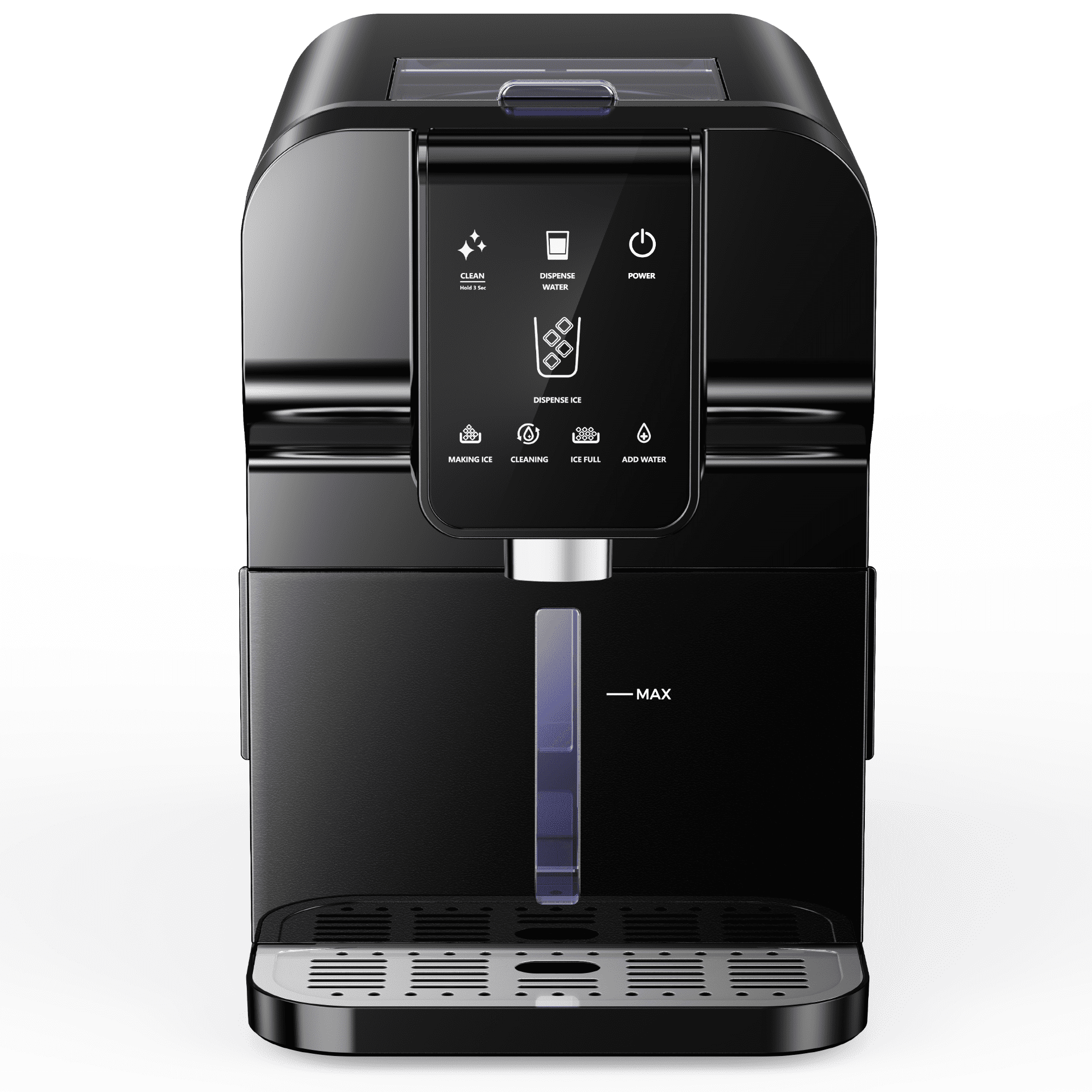 Simzlife Countertop Nugget Ice Maker & Water Dispenser, 30LBS/24H, 2-in-1 Soft Chewable Ice Machine with One-Touch Automatic Ice Dispensing, Self-Cleaning, for Home & Office