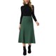 thumbnail image 2 of FALDA MIDI DE PUNTO RIBETEADA PARA MUJERES INSPIRADA CHIC, CON CINTURA ELÁSTICA Y ESTIRABLE, TALLA XL, VERDE EJÉRCITO, 2 of 6