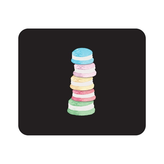 OTM Essentials Black Mouse Pad, Macaron Stack