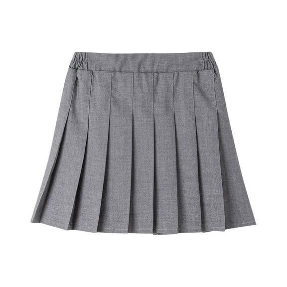 Alkepwun Pleated Skirt GirlsSolid Versatile Stretch High Waisted Mini Skirt with Lining Comfortable Soft Durable Non-Transparent SchoolUniform Flowy Skirts